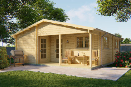 Blokhut - Tuinhuis Ardee | zadeldak | 70 mm | 700 x 817 x 317 cm | vuren