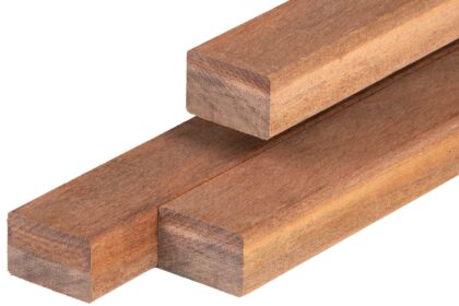 Hardhouten ligger, Angelim Vermelho, geschaafd, ronde hoeken, 4.5 x 7 x 300 cm