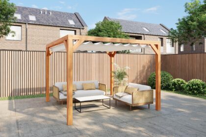 Red Class Wood pergola, 394 x 224 x 404 cm