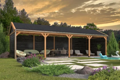 Red Class Wood zadeldak Göteborg, type 3, 1079 x 399 x 342 cm