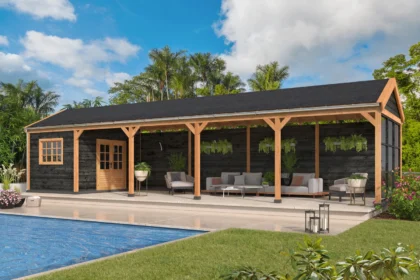 Red Class Wood zadeldak Göteborg, type 4, 1345 x 399 x 342 cm