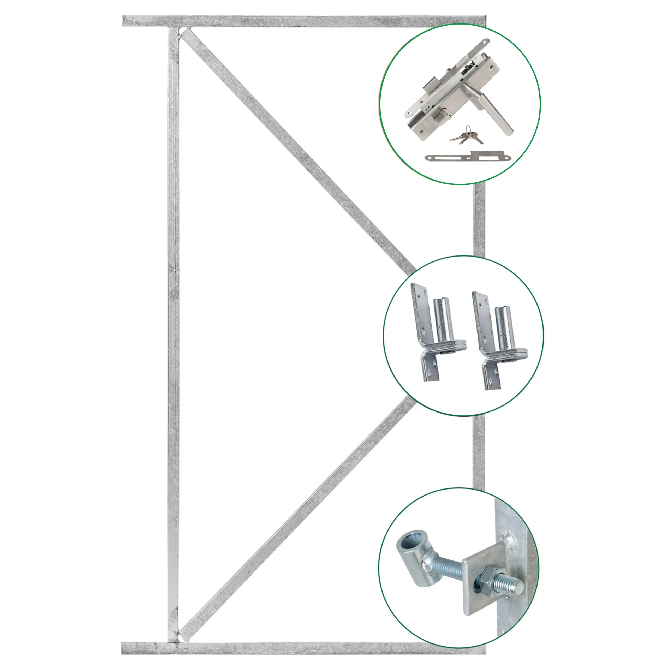 Ijzeren deurframeset compleet, 1.9 x 155 cm