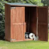 Tuinkast hardhout Montevideo incl. dakleer, 145 x 65 x 185 cm - Afbeelding 2