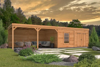 Red Class Wood platdak Kiruna, type 3, 1030 x 378 x 258 cm