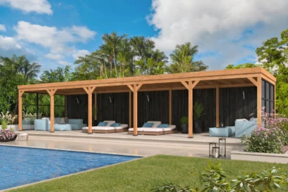 Red Class Wood platdak Kiruna, type 4, 1296 x 378 x 258 cm