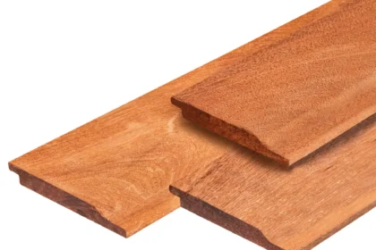 Hardhouten halfhouts rabat, Keruing, kunstmatig gedroogd, geschaafd, 1.6 x 14 cm