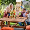 Hardhouten picknicktafel vierkant Premium 210 x 210 x 75 cm - Afbeelding 3