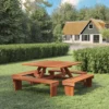 Hardhouten picknicktafel vierkant Premium 210 x 210 x 75 cm - Afbeelding 2
