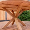 Tuintafel teak rond met kruispoot, Ø150 x 75 cm - Afbeelding 4