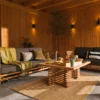 Teak loungeset Riverside bijzet bankje excl. kussens 110 x 35 x 45.5 cm - Afbeelding 5