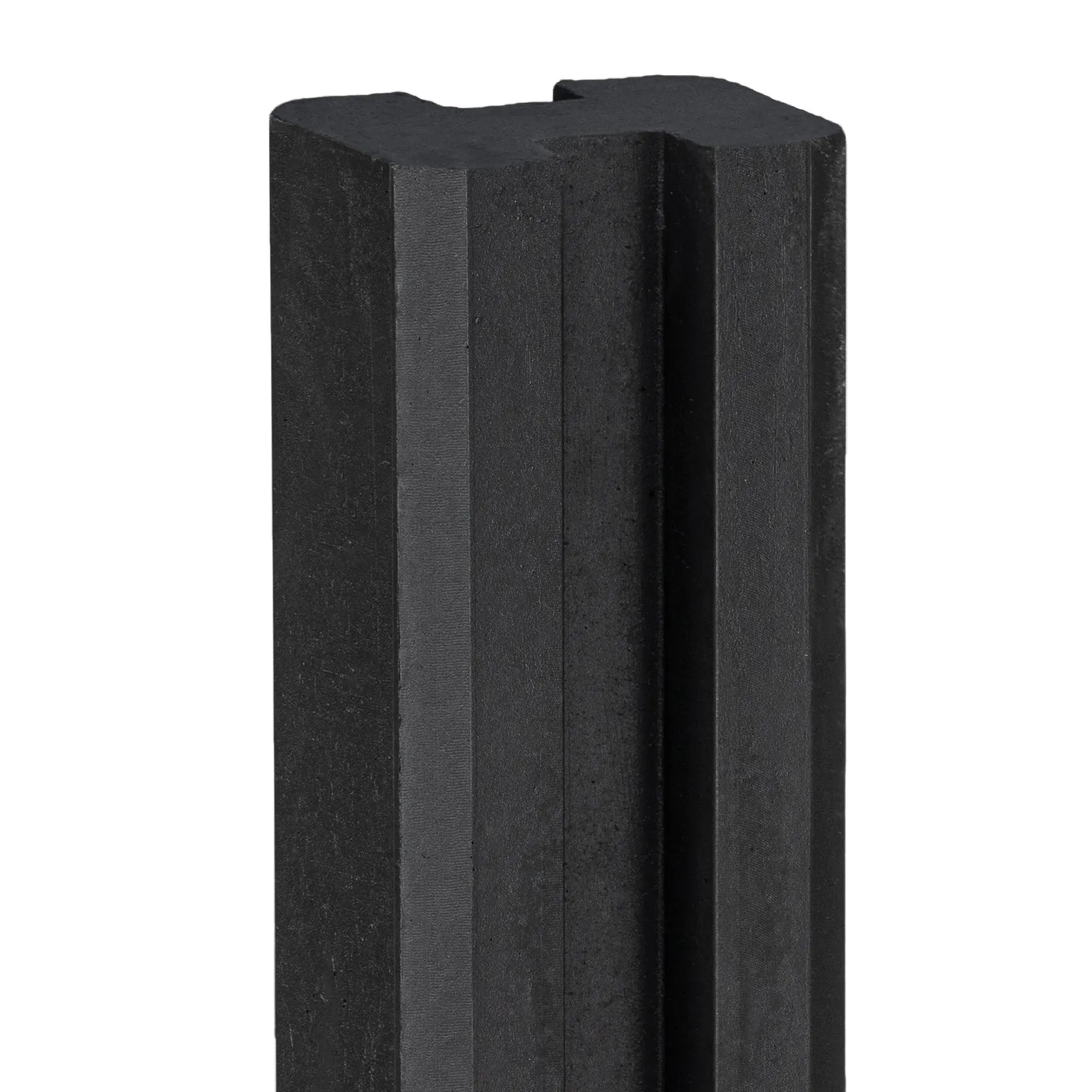 Berton©-sleufpaal Zaan antraciet gecoat vlakke kop eindmodel met brede ondersleuf 10 x 10 x 275 cm