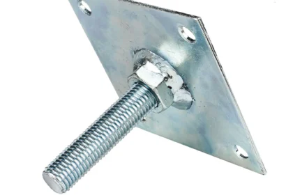 Hoogteverstelling verzinkt M16 10 x 10 cm plaat