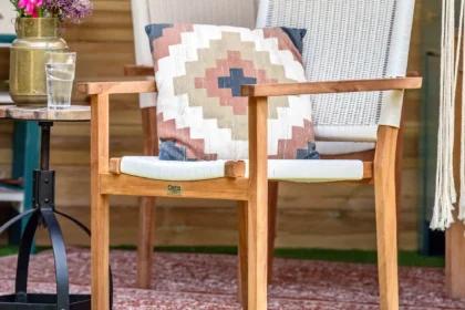 Teak tuinstoel Riau (set van 2 stoelen) 56 x 48 x 92 cm