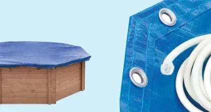 Luxe houten zwembad winterafdekhoes Cabana Beach 434 x 401 cm