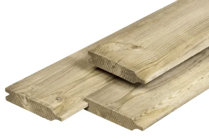 Midden-Europees grenen rabatdeel dubbelzijdig, groen geïmpregneerd, 1.8 x 14 cm