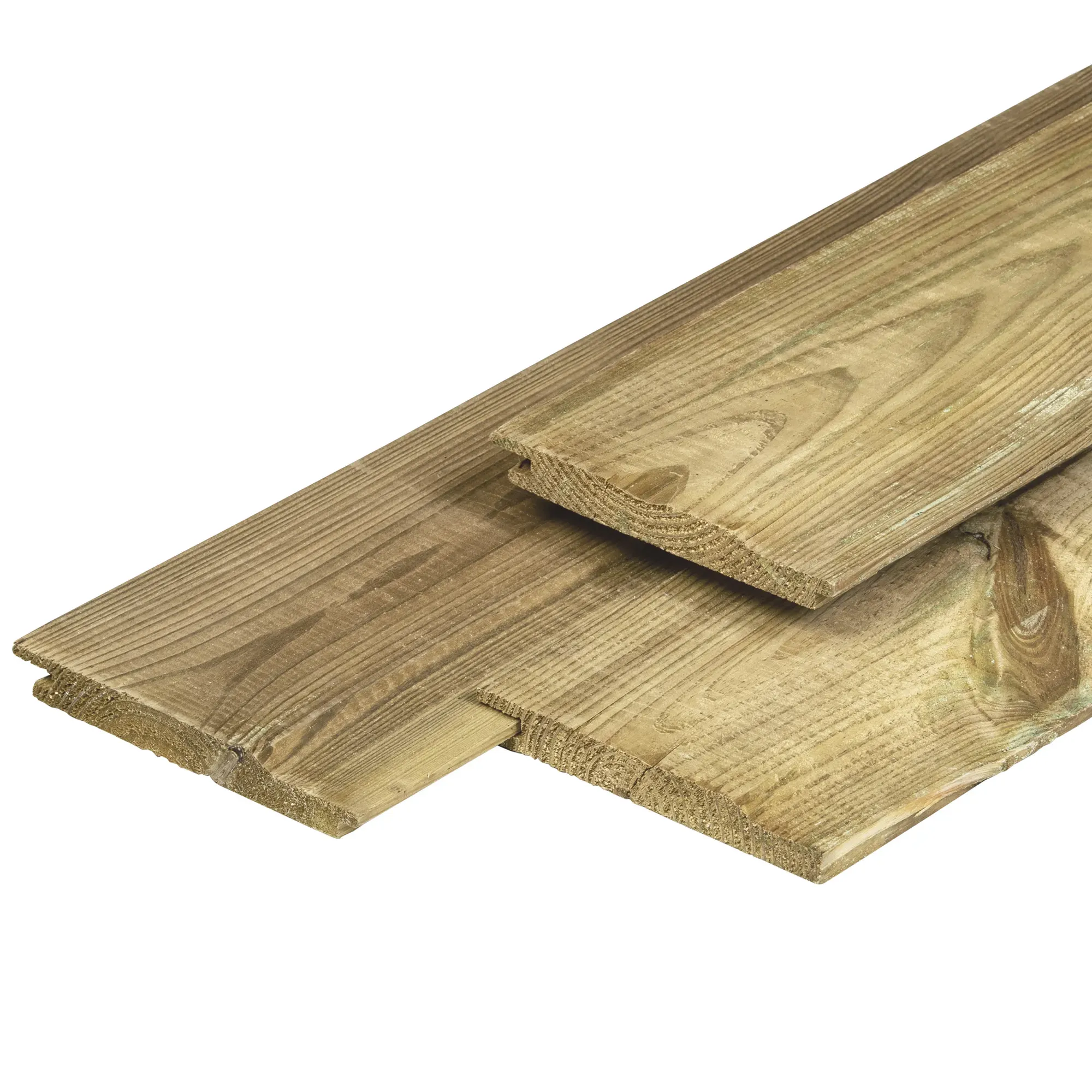 Midden-Europees grenen rabatdeel overhangend, groen geïmpregneerd 1,6 x 14,0 cm