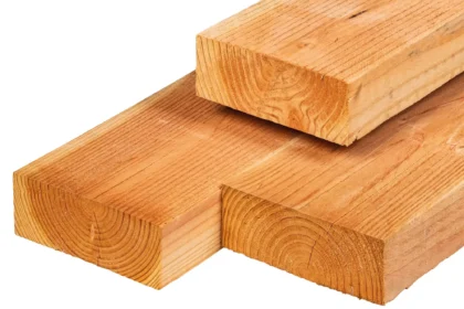 Douglas ligger, ongedroogd, fijnbezaagd, scherpkantig 6.3 x 17.5 cm