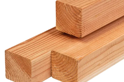 Douglas paal, gedroogd, geschaafd, ronde hoeken 11 x 11 cm