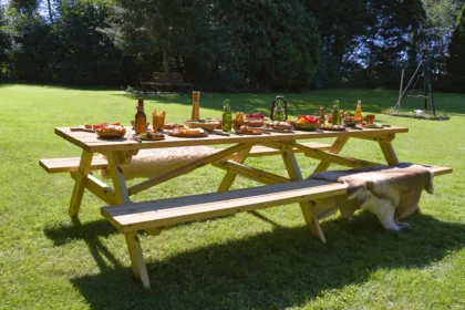 Picknicktafel Superieur vuren gedroogd, groen geïmpregneerd 300 x 162 x 76 cm