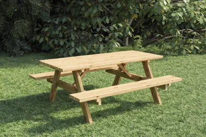Picknicktafel Extra vuren gedroogd, groen geïmpregneerd 200 x 165 x 77 cm