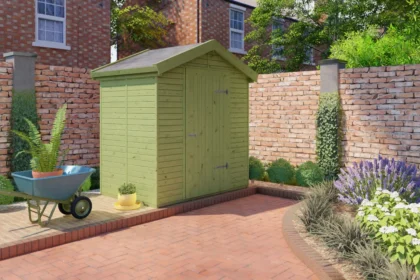 Tuinhuis Vincent grenen groen geïmpregneerd | zadeldak | 188 x 122 x 210 cm