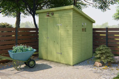 Tuinhuis Olaf grenen groen geïmpregneerd | lessenaarsdak | 204 x 197 x 240 cm