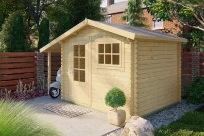 Blokhut - Tuinhuis Lars | zadeldak | 28 mm | 300 x 260 x 245 cm | vuren