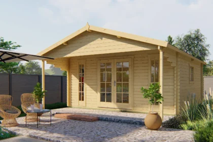 Blokhut - Tuinhuis Emiel | zadeldak | 44 mm | 500 x 500 x 290 cm | vuren