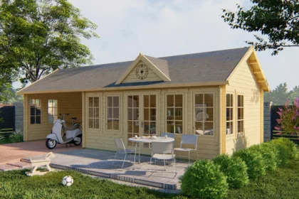 Blokhut - Tuinhuis Big Ben | zadeldak | 70 mm | 550 x 400 x 351 cm | vuren