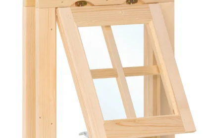 Uitzetraam enkel W4 vuren, 4mm enkel glas, 57 x 57 cm