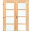 Dubbele deur+kozijn, vuren, 142.5 x 190 cm, enkel glas D1 - Afbeelding 2