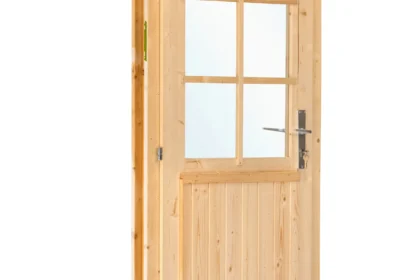 Deur enkel met raam D6 linksdraaiend, vuren, 90,5 x 196 cm