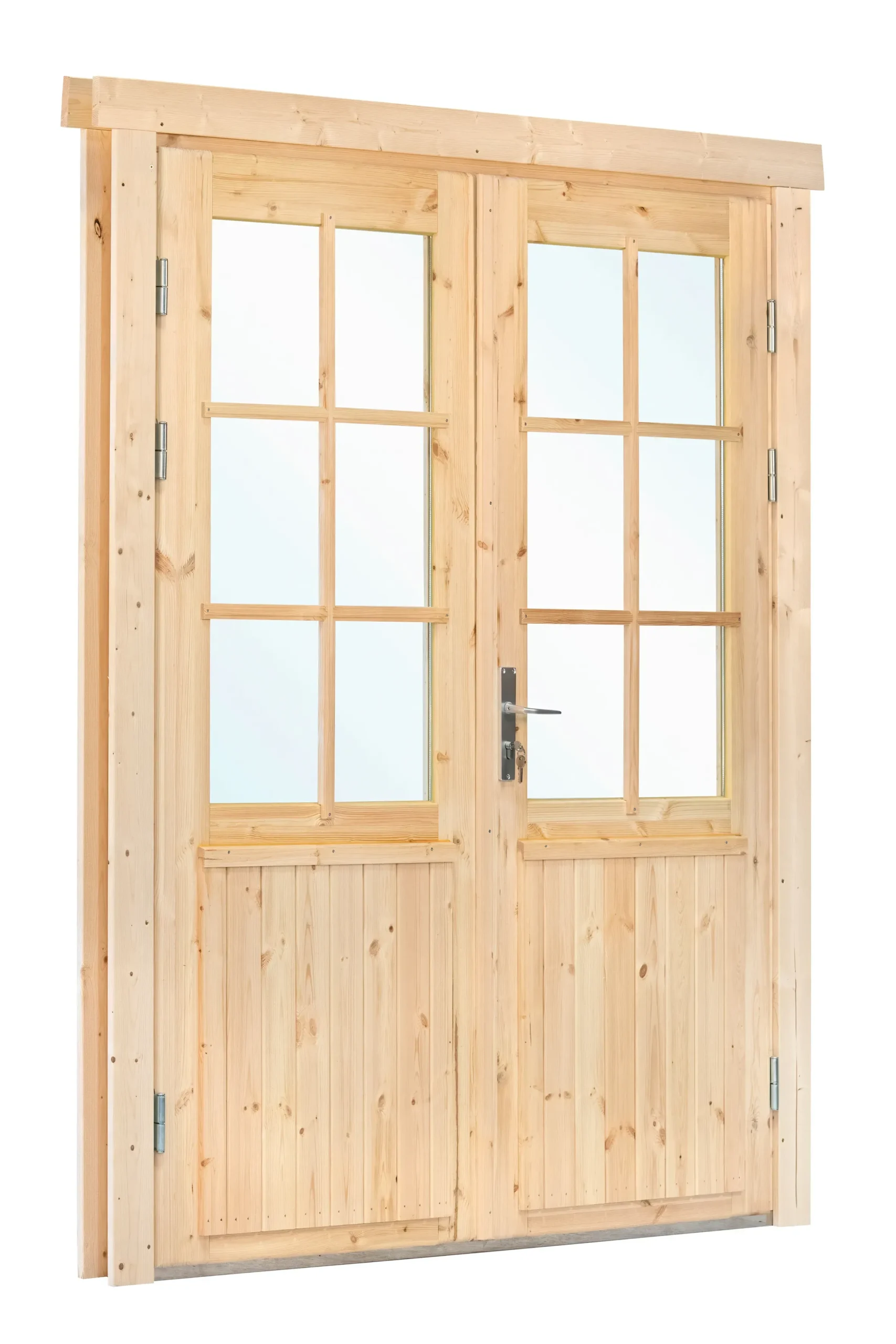 Dubbele deur+kozijn, vuren, 174 x 209 cm, dubbel glas Deur XL rechtsdraaiend