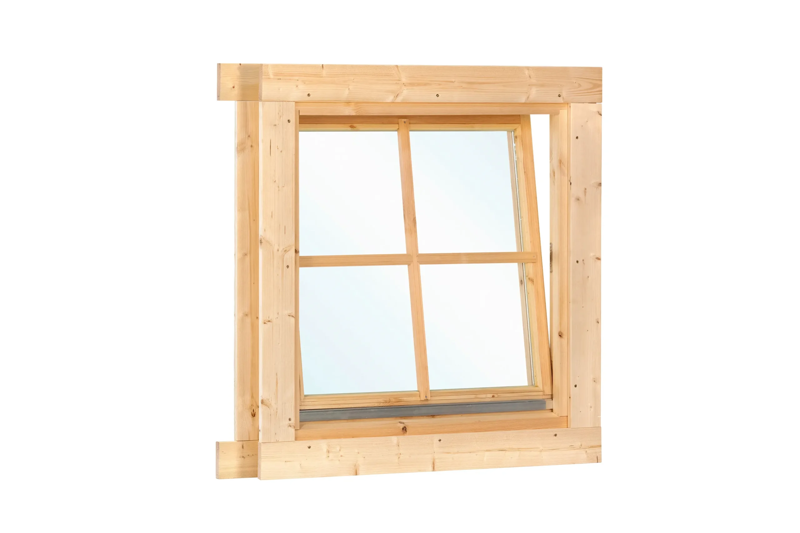 Draai- / kiepraam enkel L2 vuren, 3-6-3mm isolatieglas, 100,5 x 100,5 cm