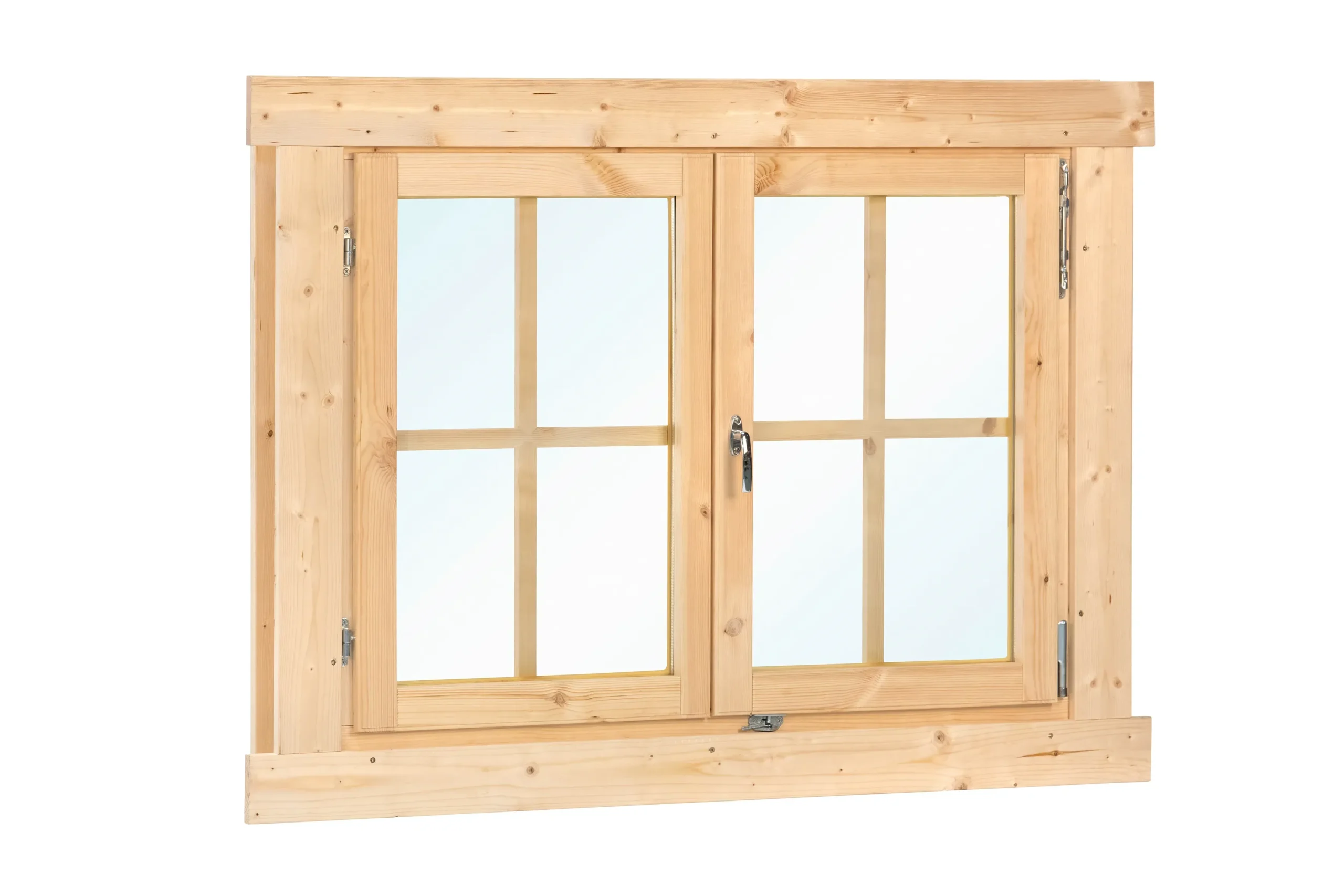 Draai- / kiepraam dubbel L6 vuren, 3-9-3mm isolatieglas, 128,5 x 100,5 cm