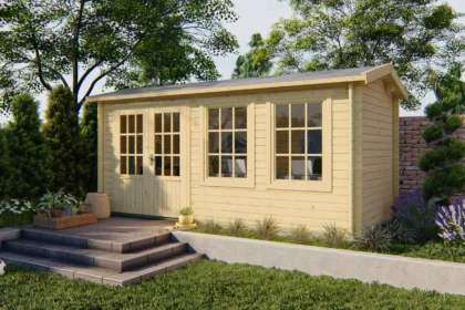 Blokhut - Tuinhuis Justine | zadeldak | 40 mm | 500 x 250 x 243 cm | vuren