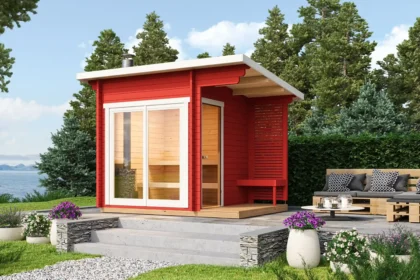 Saunahuis Tampere XS | 258 x 208 cm | 40 mm | onbehandeld