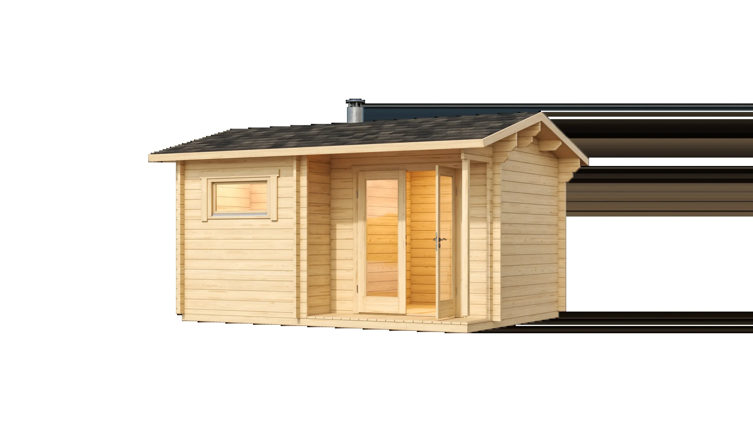 Saunahuis Juuka | 420 x 332 cm | 40 mm | onbehandeld - Afbeelding 2