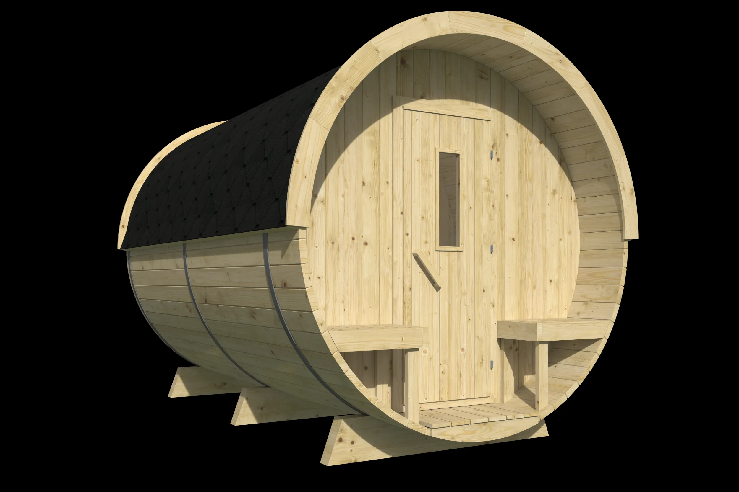 Campingbarrel | 28/42 mm | vuren onbehandeld | Ø215 x 330 x 225 cm - Afbeelding 3