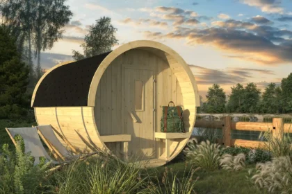 Campingbarrel | 28/42 mm | vuren onbehandeld | Ø215 x 330 x 225 cm