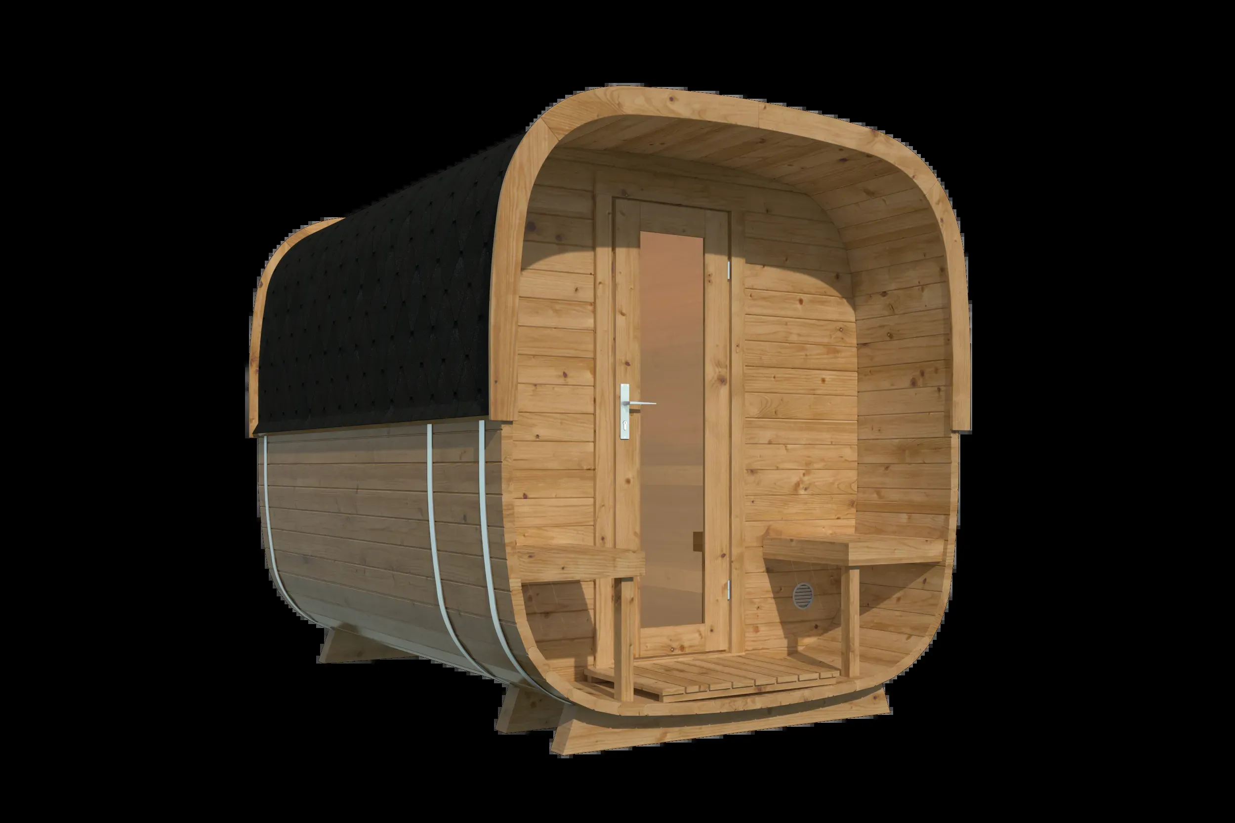 Sauna cube Rovaniemi | 286 x 219 cm | 42 mm | Thermowood - Afbeelding 6