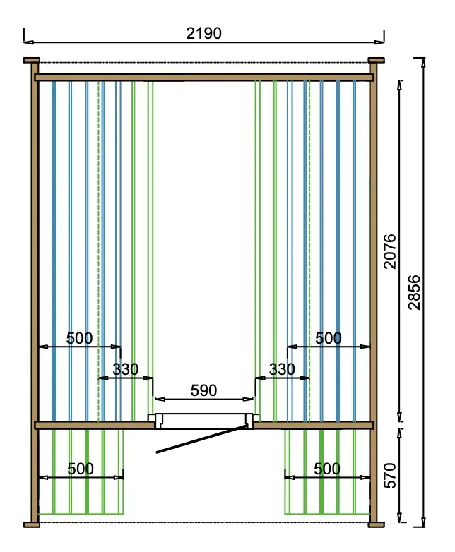 Sauna cube Rovaniemi | 286 x 219 cm | 42 mm | Thermowood - Afbeelding 7