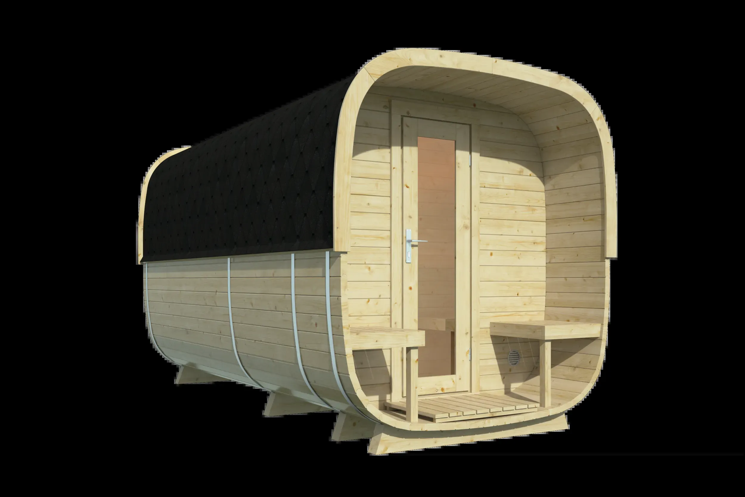 Sauna cube Rovaniemi | 390 x 219 cm | 38 mm | onbehandeld - Afbeelding 6