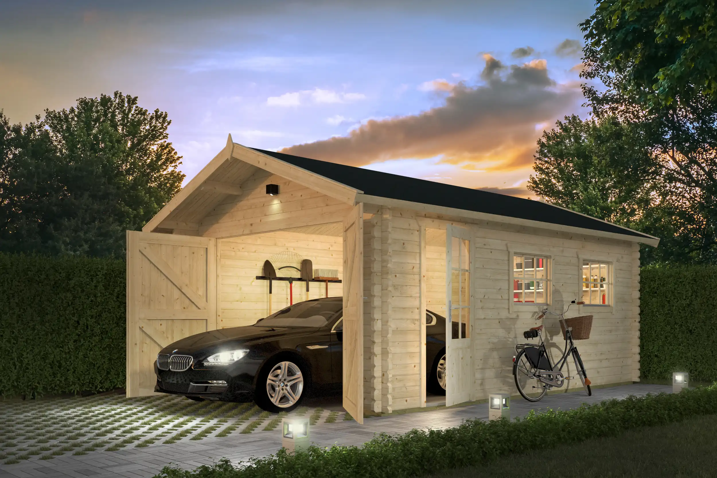 Garage Geir | 44 mm | 360 x 540 x 296 cm | vuren - Afbeelding 8
