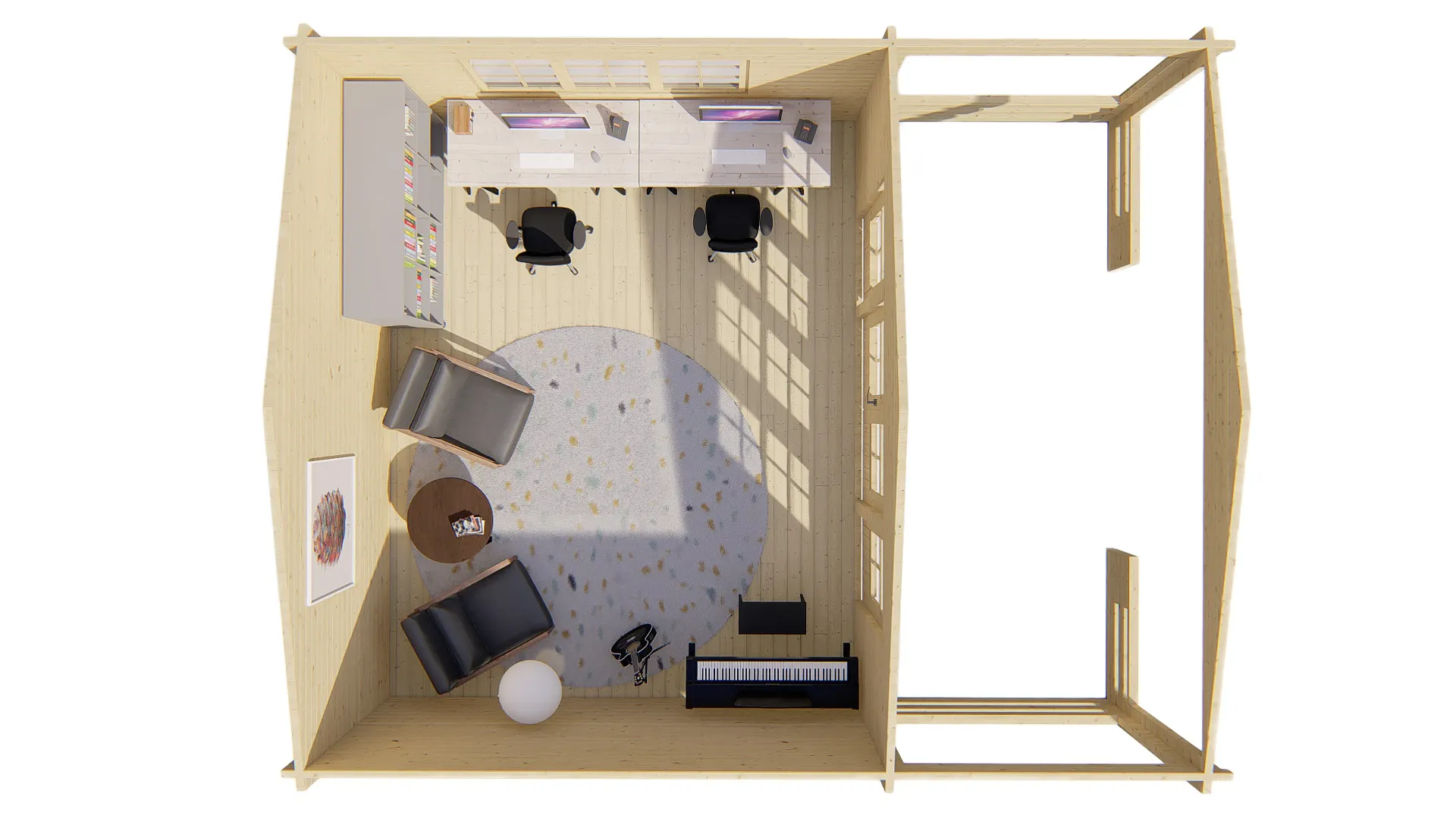 Blokhut - Tuinhuis Nottingham | zadeldak | 58 mm | 540 x 440 x 276 cm | vuren - Afbeelding 4