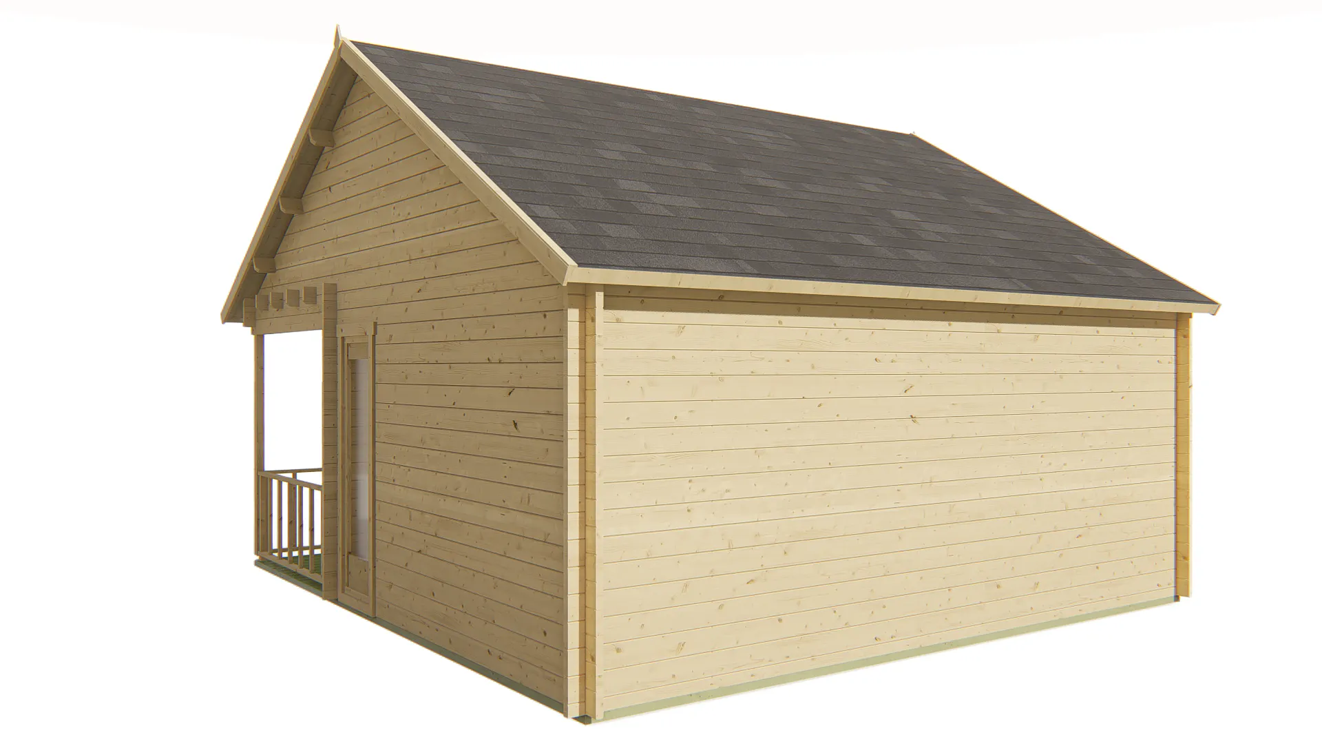 Blokhut - Tuinhuis Olaug | zadeldak | 44 mm | 550 x 400 x 391 cm | vuren - Afbeelding 3