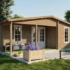 Blokhut - Tuinhuis Ollie | zadeldak | 70 mm | 731 x 498 x 283 cm | vuren - Afbeelding 2