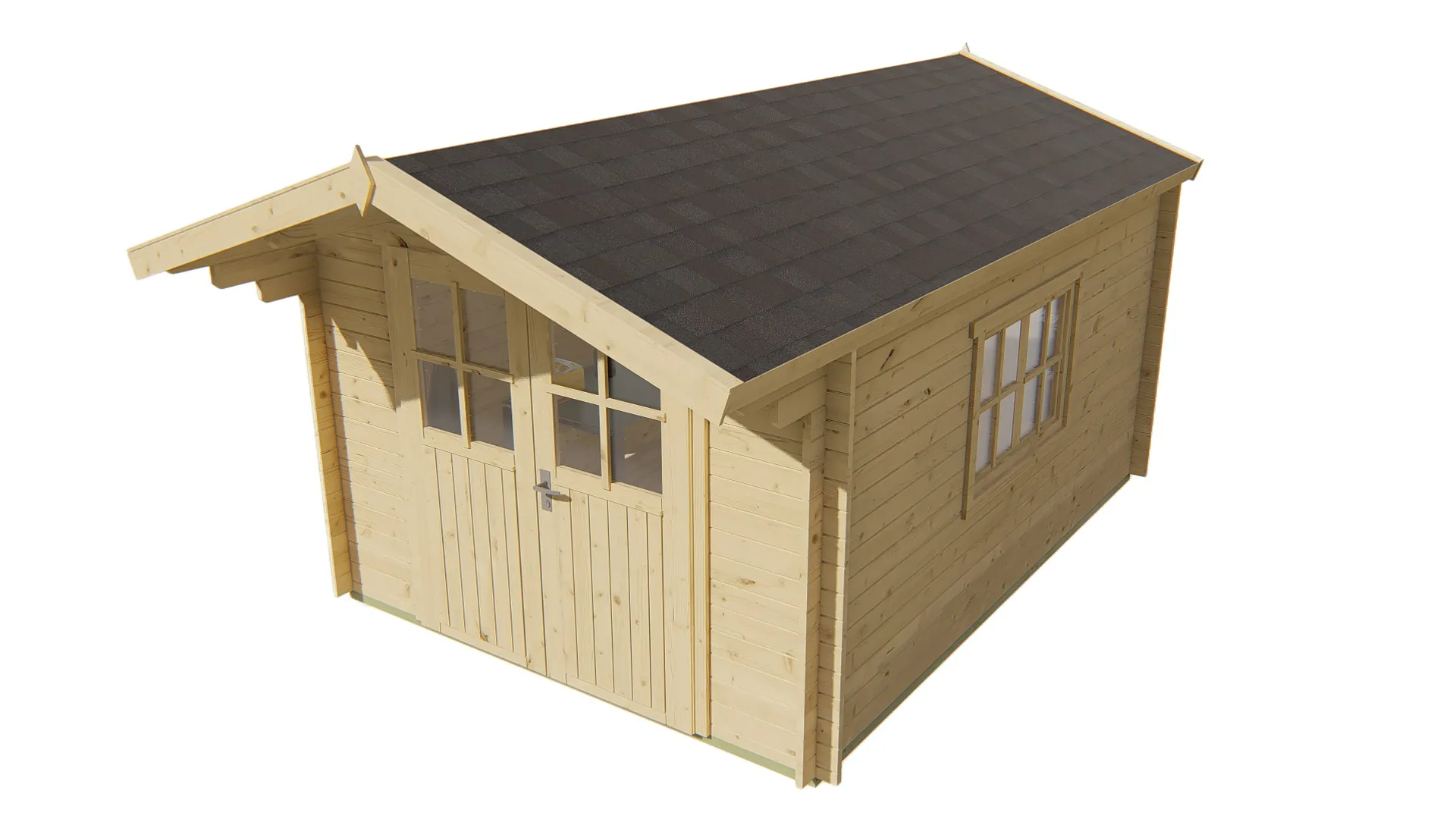 Blokhut - Tuinhuis Pamplona | zadeldak | 34 mm | 300 x 400 x 236 cm | vuren - Afbeelding 4