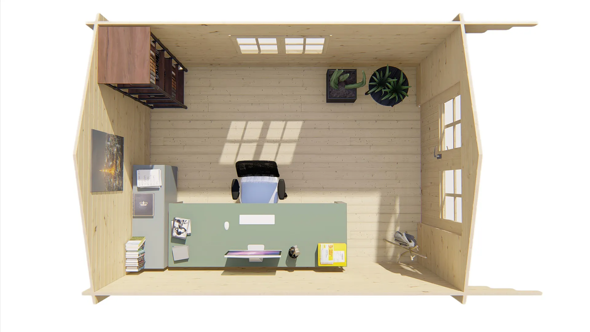 Blokhut - Tuinhuis Pamplona | zadeldak | 34 mm | 300 x 400 x 236 cm | vuren - Afbeelding 5