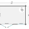 Blokhut - Tuinhuis Philip | zadeldak | 40 mm | 350 x 250 x 234 cm | vuren - Afbeelding 6